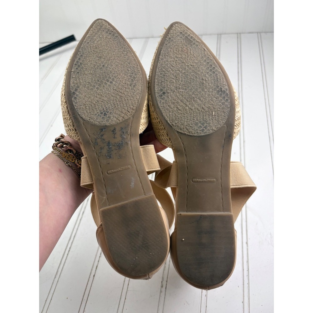 Sugar Vintage Y2K Woven Straw Ankle Strap Ballet Flats Women's Size 8.5 - Picture 4 of 9